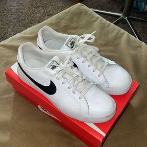 Nike Court Royale AC White Black Leather Size 10.5